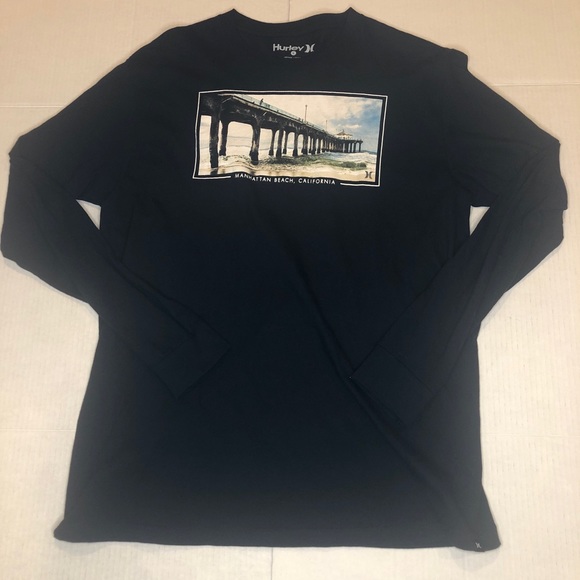 Hurley Other - Hurley Mens Black Long Sleeve Graphic Tee Shirt Size L